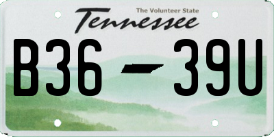 TN license plate B3639U