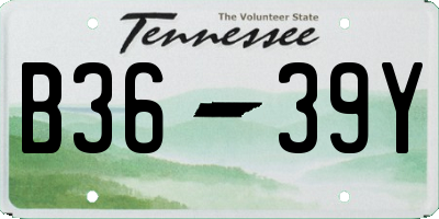 TN license plate B3639Y