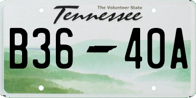 TN license plate B3640A