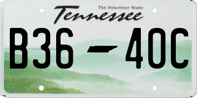 TN license plate B3640C
