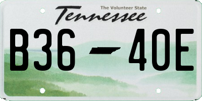 TN license plate B3640E