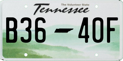 TN license plate B3640F