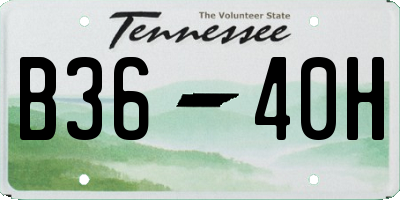 TN license plate B3640H