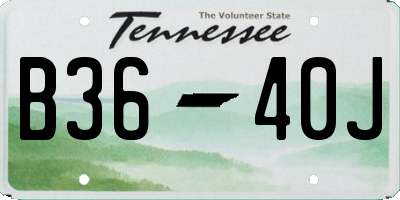 TN license plate B3640J
