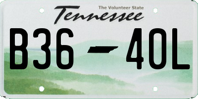 TN license plate B3640L