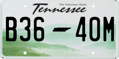 TN license plate B3640M
