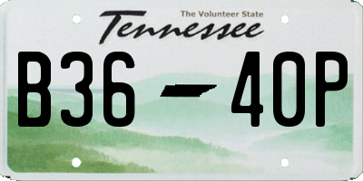 TN license plate B3640P