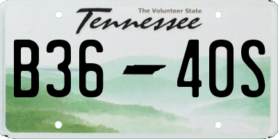 TN license plate B3640S