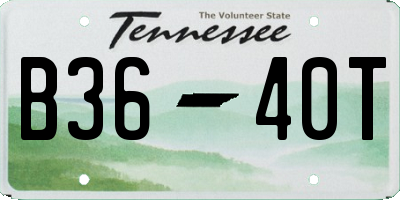 TN license plate B3640T
