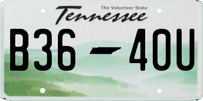 TN license plate B3640U