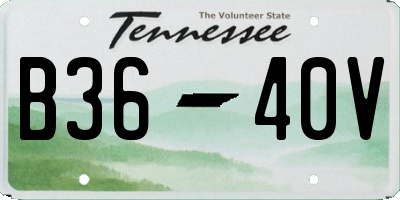 TN license plate B3640V