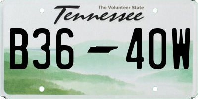 TN license plate B3640W