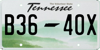 TN license plate B3640X