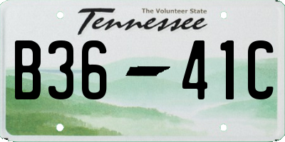 TN license plate B3641C