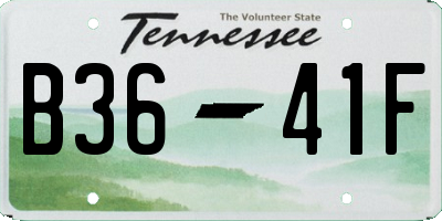 TN license plate B3641F
