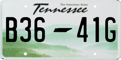 TN license plate B3641G