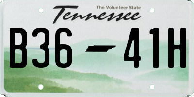 TN license plate B3641H