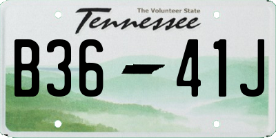 TN license plate B3641J