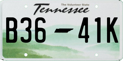 TN license plate B3641K
