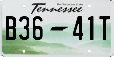TN license plate B3641T
