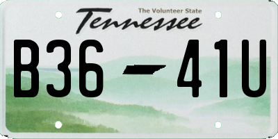 TN license plate B3641U