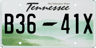 TN license plate B3641X