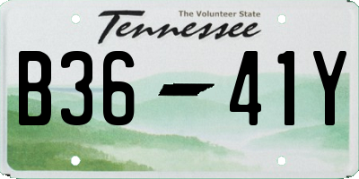 TN license plate B3641Y