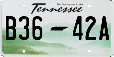 TN license plate B3642A