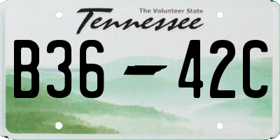 TN license plate B3642C