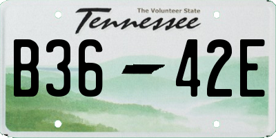 TN license plate B3642E