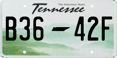 TN license plate B3642F
