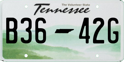 TN license plate B3642G