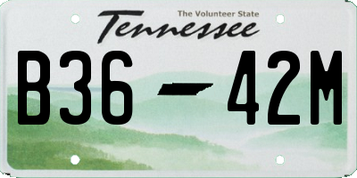 TN license plate B3642M