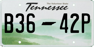 TN license plate B3642P