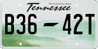 TN license plate B3642T