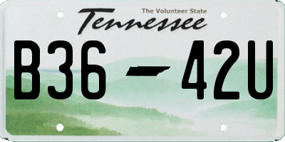 TN license plate B3642U