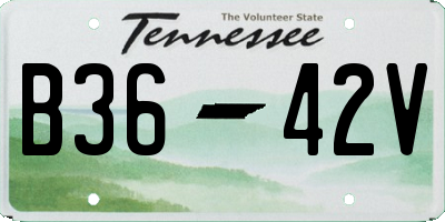 TN license plate B3642V