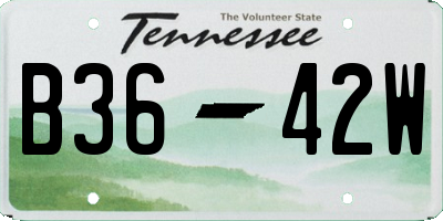 TN license plate B3642W