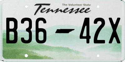 TN license plate B3642X