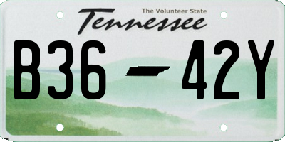 TN license plate B3642Y