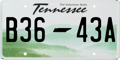 TN license plate B3643A