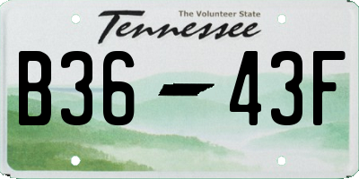 TN license plate B3643F