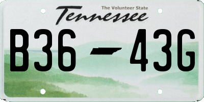 TN license plate B3643G