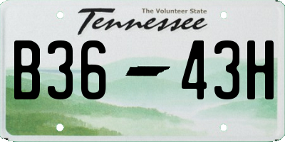 TN license plate B3643H