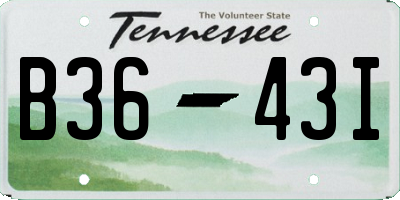 TN license plate B3643I