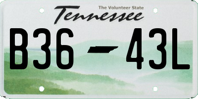 TN license plate B3643L