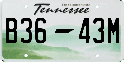 TN license plate B3643M