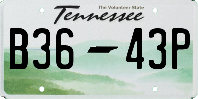 TN license plate B3643P