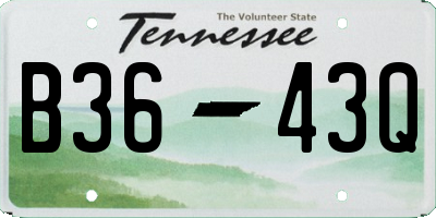 TN license plate B3643Q