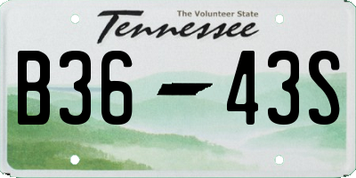 TN license plate B3643S